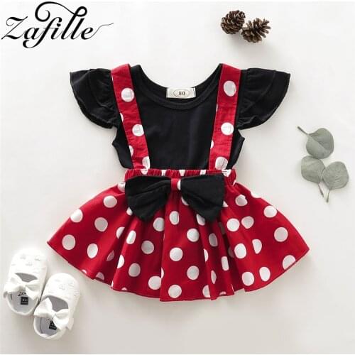 ZAFILLE Baby Girl Skirts Set Minnie Dress Cute Polka Dot Baby Girl Summer Clothes 2021 Costume Baby Girl Dress