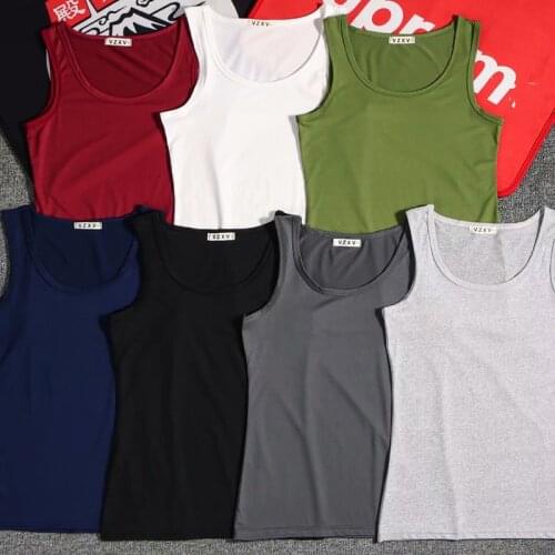 Summer Mens Tank Top Hip Hop Bodybuilding Solid color sleeveless mens tank tops shirt Casual Streetwear tank top mens clothing