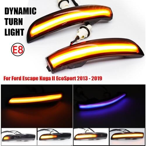 Flowing Water Blinker Flashing Light Dynamic Turn Signal Light Side Mirror Light LED For Ford Escape Kuga II EcoSport