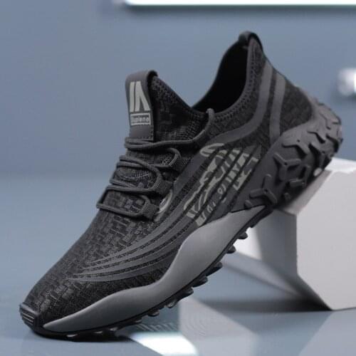 Summer of 2021, Korean sports shoes mens trend fly woven breathable non-slip mens casual shoes running mesh mens shoes