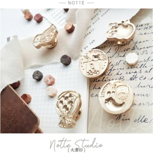 Original Notte Studio Head Custom DIY Irregular Heads Wax Seal Stamps Postage Journal Package Wedding Gifts Arts Envelope Tools