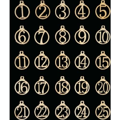 25Pcs/Set Christmas Advent Calendars Wooden Gift 1-25 Number Tags For Kids New Year Gift Home Christmas Tree Decor Navidad