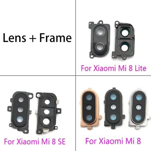 New Back Rear Camera Glass Lens With Cover Frame Holder For Xiaomi Mi8 Mi 8 Se 10 Lite 8Se
