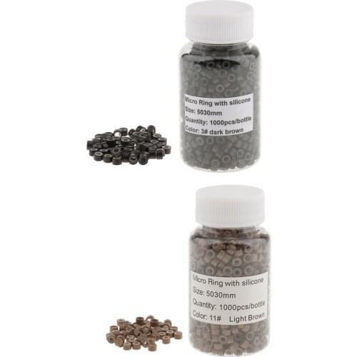 Bulk Lot 2000pcs Micro Ring Feather Professional Hair Extensions Crimp Beads Silicone
