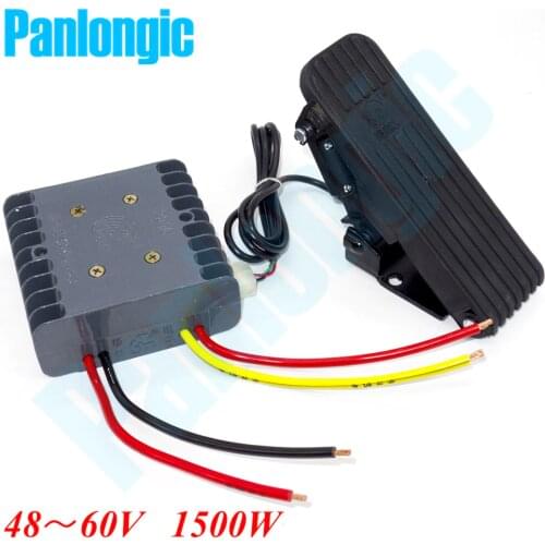 Panlongic 48V/60V 45A DC Brushed Motor Speed Control PWM Controller 1500W with Hall Foot Pedal Accelerator