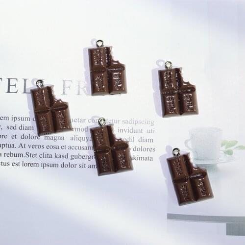 MRHUANG 10pcs/pack 17*24mm Milk Chocolate Resin Charms fit Necklace bracelet DIY Fashion Jewelry Accessory