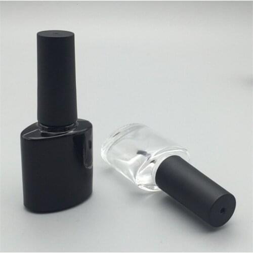 30pcs 10ML Empty Nail Polish Bottle Cosmetic Containers Nail Glass Bottles with Brush Black Transparent Glass With A Lid Brush