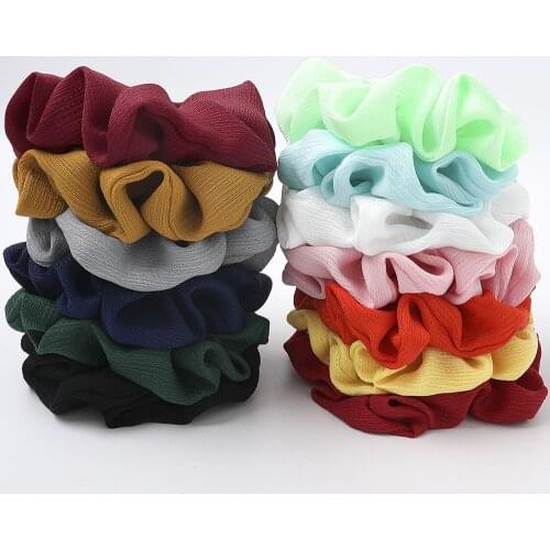 High Quality Luxury Hair Scrunchy For Lady Brand Designers Solid Color Hair Exesories Woman Fluffy Schrunchies For Sale