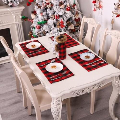 Christmas Table Mats Anti-skid Heat Insulation Cup Cushion Table Placemat Coffee Coaster Tableware Kitchen Decoration Supplies