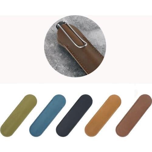 20 Pcs Genuine Leather Fountain Pens Case Holder Pouch Pencil Bag Protective Sleeve Cover for Ballpoint Stylus Touch Pen X2