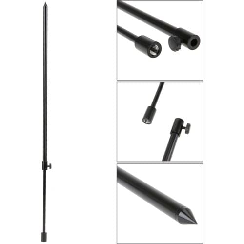 Aluminium Alloy Fishing Bank Stick Delicate Texture Carp Fishing Bank Stick Adjustable Bankstick Bite Alarm Extension Rod Black