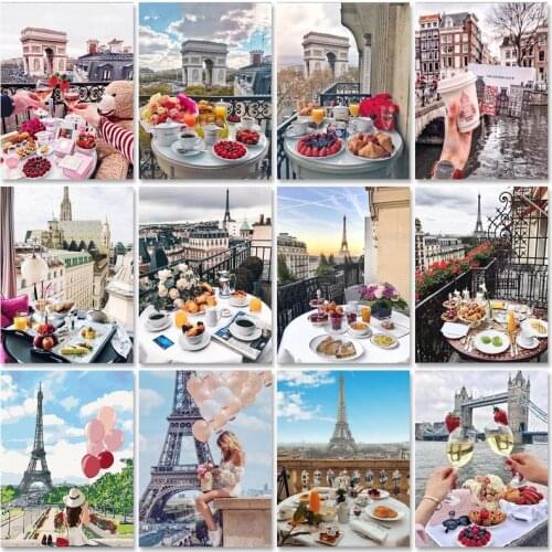 SDOYUNO 60x75cm Paint By Numbers For Adult Scenery DIY Oil Painting By Numbers On Canvas Landscape Number Painting Home Decor