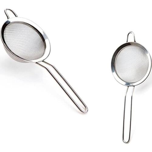 Stainless Steel Fine Mesh Wire Flour Colander Sifter Sieve Oil Tea Strainer DIY Kitchen Tools for Filtering Food