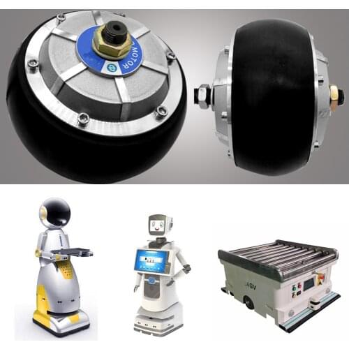 Brand New 400rpm 24VDC 200W 124mm 4.5" Wheel Hub Servo Motor with Double Shaft Hub motor with Brake for Robot AGV Car