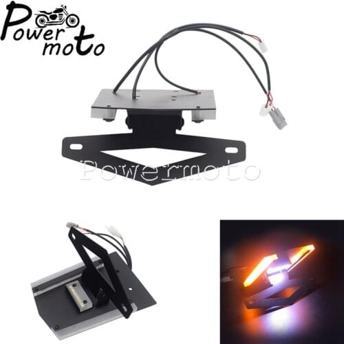 LED License Plate Light Triangle Frame Fender Eliminator Bracket Kit For Kawasaki ninja H2 H2R 2015-2019 Rear Tail Tidy Light