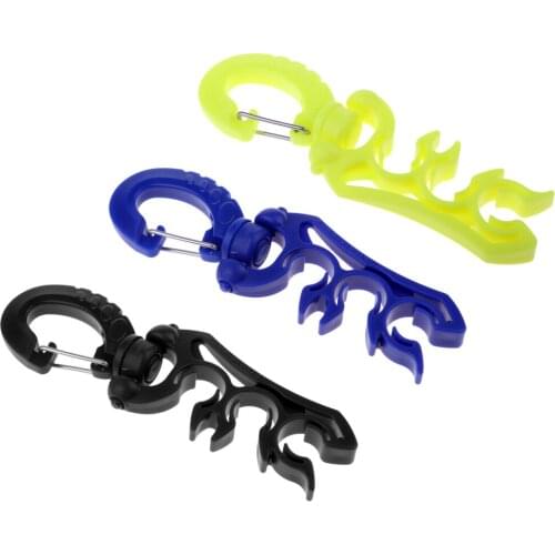 Perfeclan Scuba Diving Triple 3 Hose Regulator and Gauge Holder Clip Retainer Gear Equipment Dive Hose Holder