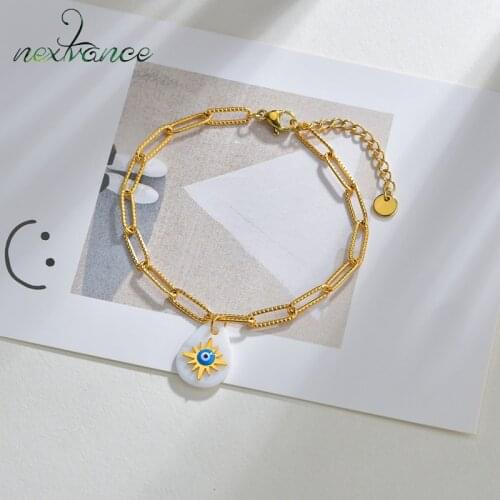 Nextvance Gold Water-drop Pearl Charms Bracelet for Women Stainless Steel King of David Bracelet Daily Jewelry Gift Dropshipping