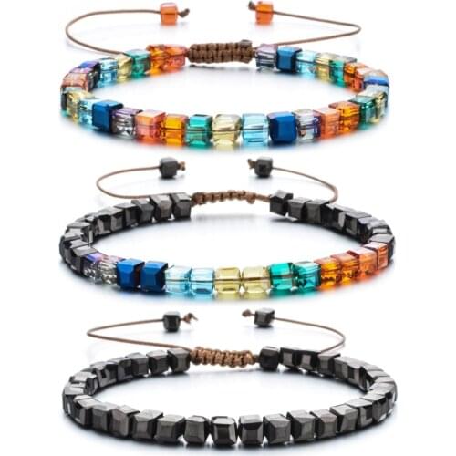 ZMZY 3pcs Mixed Crystal Glass Stone Beads Bracelet Friendship Bracelets for Women Gift Colorful Boho Style Party Luxury Jewelry