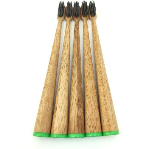 Bamboo Charcoal Toothbrush Biodegradable Teeth Brush Banister Brush/ Wave Shape Teethbrush Moderate hardness/ Flat Brush