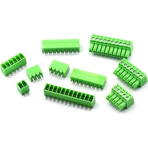 1pair 15EDG 3.81mm KF2EDG PCB Screw Terminal Block Connector Plug-Pin Right Angle Header Socket 2/3/4/5/6/7/8/9/10/12pin