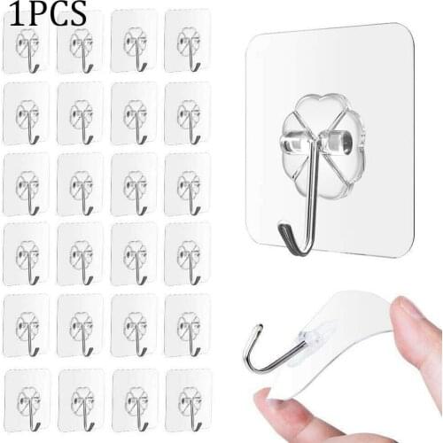 1Pcs PVC Transparent strong suction cup suction cup wall For kitchen7.2* 7.2cm hook wall hook stick hook