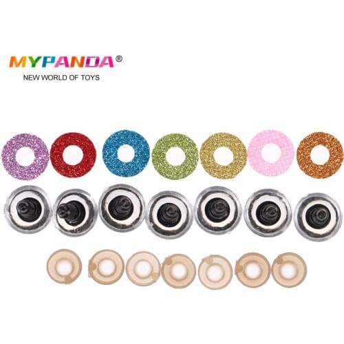 10 Sets 16MM Stuffed Toys Glitter Safety Eyes Nonwovens Washer Clear Doll Eyes Dolls Accessories