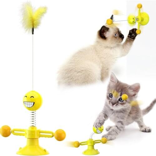 2020 funny cat toy turntable funny cat stick cat play funny pet windmill portable interactive toy puzzle training pet supplies