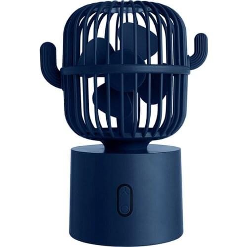 3pcs 5V 3.5W Fan Rotating USB Desk Fan Cactus Shaped Mute Operation 2400mAh