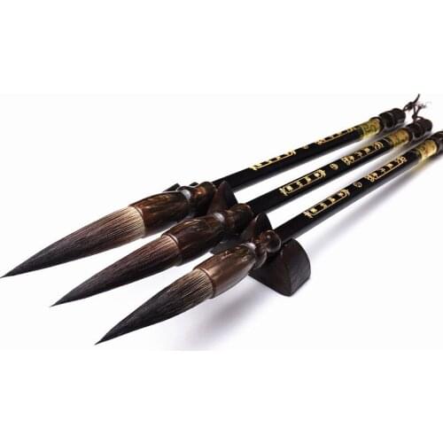 3pcs/lot calligraphy pen bear hair hard lian brush writing brush set Chinese landscape painting ink brush pen painting supplies