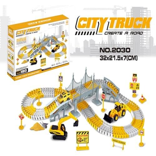 334 Pcs Assemble Railway Racing Track Play Sets DIY Track Bend Flexible Children Flash Light Car Educational Toys for Kids Gifts