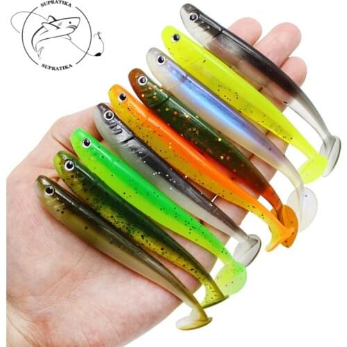 3D Eyes 4pcs/set Sea Fishing Lures Artificial Two-color Rubber Soft Bait 9 Colors 10.5 cm/4.7g Wobbler Bionic Bait Swim bait
