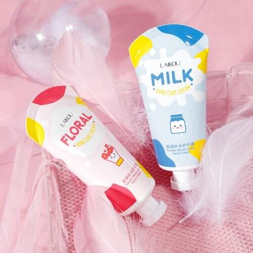 50g Milk Floral Fragrance Tender Easy Absorb Moisturizer Hand Cream Gentle Skin Care Protect Dry Hand Product Portable Carry