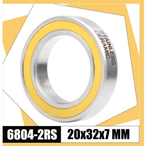 6804-2RS Stainless Bearing 20*32*7 mm ( 1 PC ) ABEC-3 6804 RS Bicycle Hub Front Rear Hubs Wheel 20 32 7 Ceramic Balls Bearings