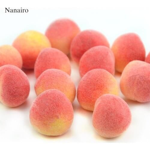 80pcs Cheap Mini Peach Foam Artificial Fake Fruit Vegetable For Home Wedding Decoration Cognitive Toy Dining Table Decoration