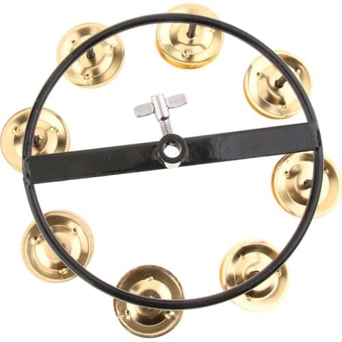 Drum Set Hi Hat Tambourine with Single Row Steel Jingles for Kids KTV Party Favor Gift