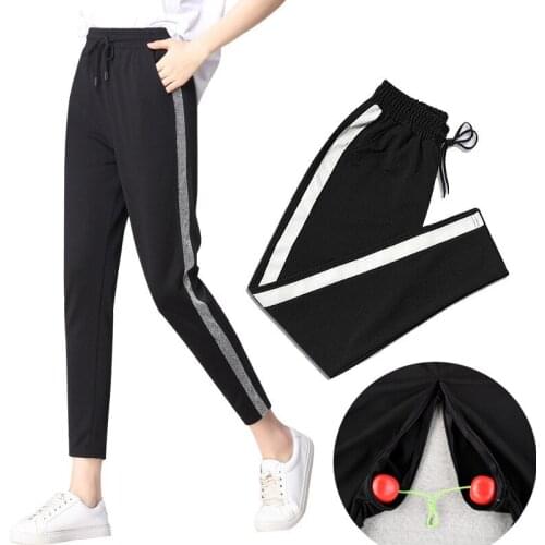 Open Croch Pants Womens Sexy Double Zipper Outdoor Sex Date Crotchless Sexy Fashion Casual Pants Trousers Female Lady Clothes