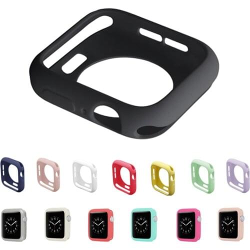 17 Colors Soft Silicone Protective Shell For Apple Watch 1/2/3/4/5/6 38mm 40mm 42mm 44mm Fashion Shockproof Watch Case Accessory