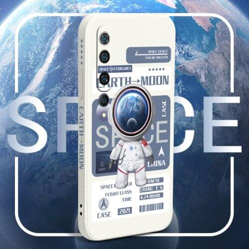 Traveling Astronaut Phone Case For Xiaomi Mi 10 10lite 10Pro note 10 lite Pro Liquid Silicone Cover