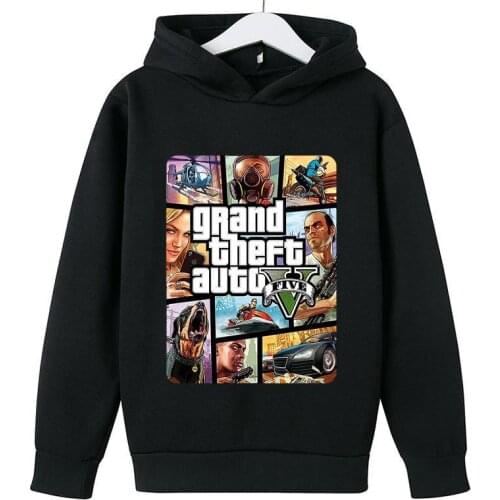 Children GTA5 Hoodie Boys Girls Cartoon cotton Printed Pullovers Kids Boys' suit Sweatshirt Harajuku Streetwear Spring autumn