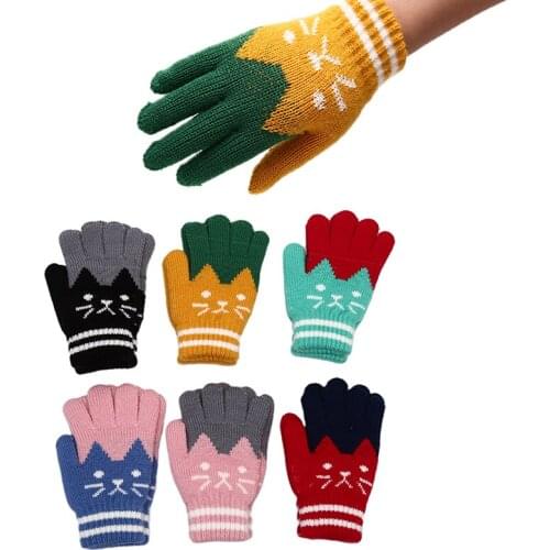 Child Kids Winter Warm Thick Gloves Baby Girls Boys Toddler Magic Mittens Imitation Cashmere Cute Baby Gloves 4-8Y