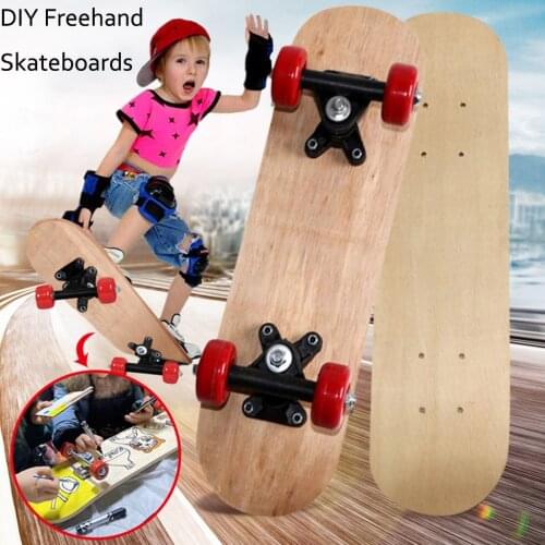 Children maple double-sided blank board DIY hand-painted skateboard graffiti four-wheeled skateboard travel road brush street