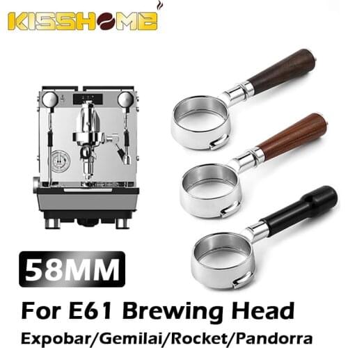 58MM Coffee Bottomless Portafilter Espresso Filter Basket Replacement For Expobar Rocket GEMILAI E61 Barista Machine Accessories