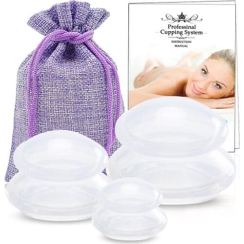 Flexible Anti-aging Silicone Massage Cups Anticellulite Vacuum Cups Set Facial Suction Cups Promote Relaxation For Cosmetic Use
