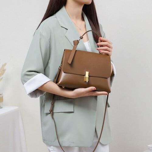 Viney leather bag new 2020 portable Kelly bag large capacity 2020 stylish simple shoulder messenger bag purses and handbags