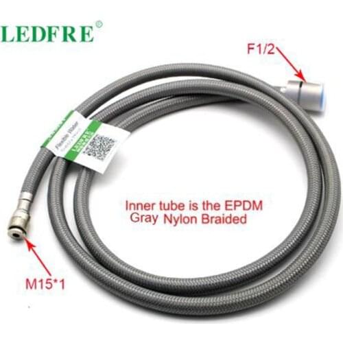 LEDFRE F1/2xM15*1 Back Nylon Wire Kitchen Faucet Pull Out Faucet Hose Gray Nylon Bra Hose Tube Kitchen Motion Connetors LF24002