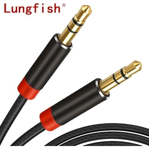 Lungfish 3.5mm Audio cable male to male aux cable Gold Plated 3.5mm for headphones Speaker Auxiliary Cable for car 1m 2m 3m 5m