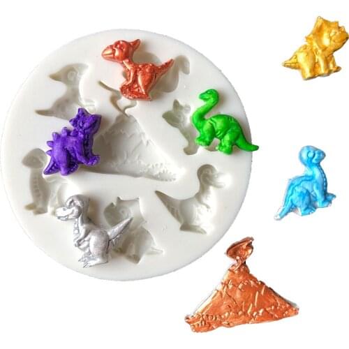 Cute little dinosaur shape silicone mold fondant cake mold chocolate fudge tool K057