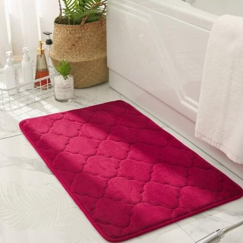Bathroom Floor Rug Non-Slip Thickened Absorbent Coral Fleece Enters The Door Step Cushion Kitchen Memory Foam Carpet Door Mat