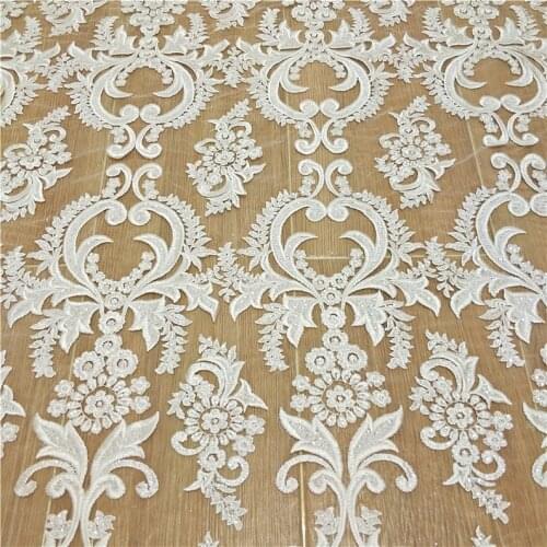 New Collection Wedding Dress Fabric Ivory Tulle Lace Vintage Bridal Lace Fabric 51" Width