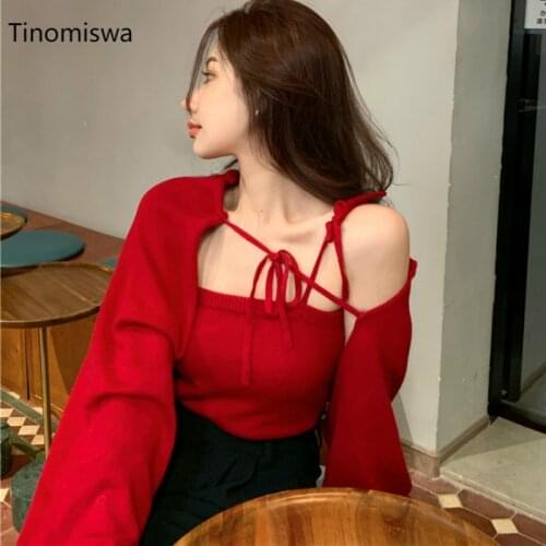 New Korean Sweater Women Solid Color Lace Up Long Sleeve Cardigan Female Casual All-match Knitted Tops Ladies Sueter Mujer A716